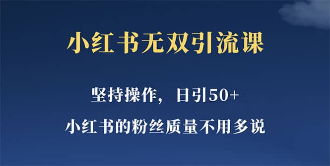 小红书无双课一天引50+女粉，不用做视频发视频，小白也很容易上手拿到结果网创吧-网创项目资源站-副业项目-创业项目-搞钱项目念念云网创