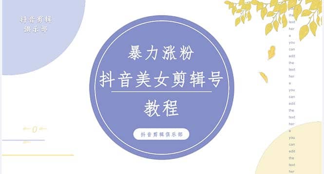抖音快手暴力涨粉美女混剪视频教程 百分百过原创图片教程 附带违规申诉方法网创吧-网创项目资源站-副业项目-创业项目-搞钱项目念念云网创