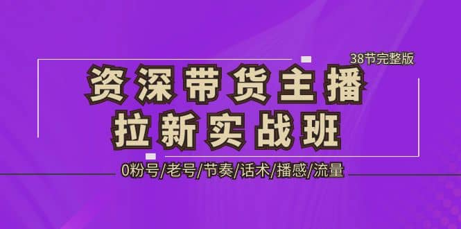 资深·带货主播拉新实战班，0粉号/老号/节奏/话术/播感/流量-38节完整版网创吧-网创项目资源站-副业项目-创业项目-搞钱项目念念云网创