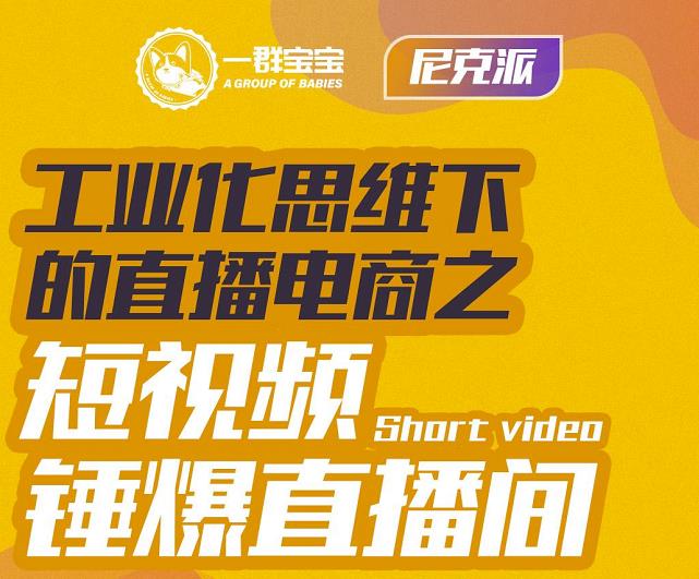 尼克派·工业化思维下的直播电商之短视频锤爆直播间，听话照做执行爆单网创吧-网创项目资源站-副业项目-创业项目-搞钱项目念念云网创