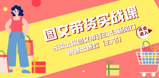 图文带货实战课：无需出镜图文带货2023新风口，快速出爆款（33节）网创吧-网创项目资源站-副业项目-创业项目-搞钱项目念念云网创