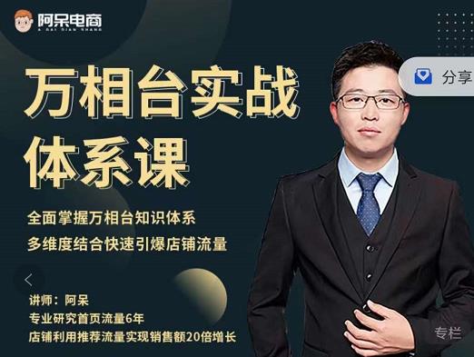 阿呆-万相台实战体系课，帮您全面掌握万相台知识体系网创吧-网创项目资源站-副业项目-创业项目-搞钱项目念念云网创