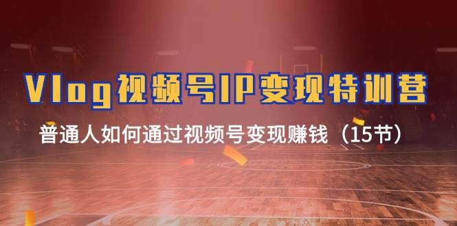 Vlog 视频号IP变现特训营，普通人如何通过视频号变现赚钱（15节）网创吧-网创项目资源站-副业项目-创业项目-搞钱项目念念云网创