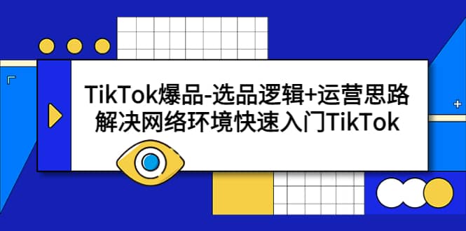 TikTok爆品-选品逻辑+运营思路：解决网络环境快速入门TikTok网创吧-网创项目资源站-副业项目-创业项目-搞钱项目念念云网创