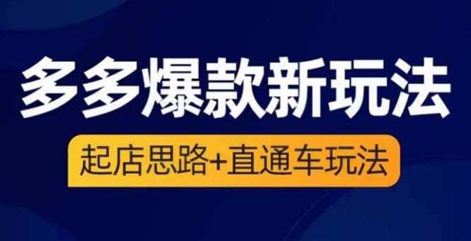 2023拼多多爆款·新玩法：起店思路+直通车玩法（3节精华课）网创吧-网创项目资源站-副业项目-创业项目-搞钱项目念念云网创