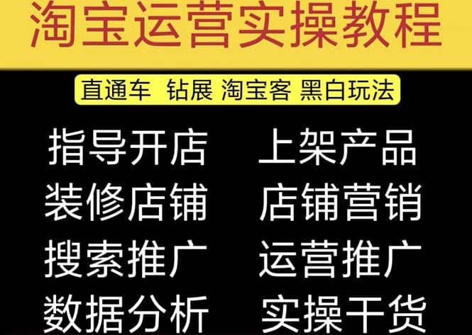 2023淘宝开店教程0基础到高级全套视频网店电商运营培训教学课程（2月更新）网创吧-网创项目资源站-副业项目-创业项目-搞钱项目念念云网创