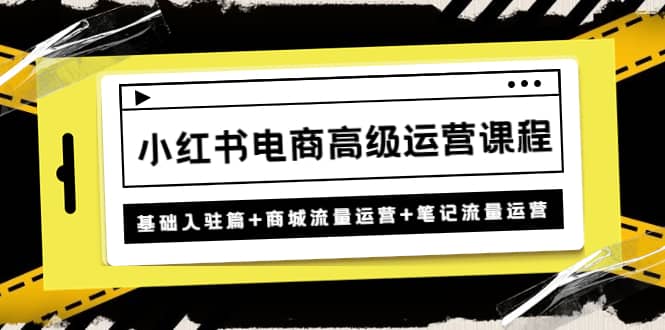 小红书电商高级运营课程：基础入驻篇+商城流量运营+笔记流量运营网创吧-网创项目资源站-副业项目-创业项目-搞钱项目念念云网创