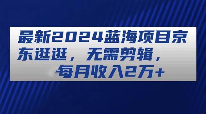 最新2024蓝海项目京东逛逛，无需剪辑，每月收入2万+网创吧-网创项目资源站-副业项目-创业项目-搞钱项目念念云网创