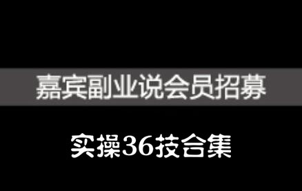嘉宾副业说实操36技合集，价值1380元网创吧-网创项目资源站-副业项目-创业项目-搞钱项目念念云网创