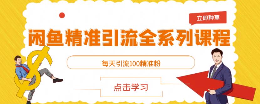 闲鱼精准引流全系列课程，每天引流100精准粉【视频课程】网创吧-网创项目资源站-副业项目-创业项目-搞钱项目念念云网创