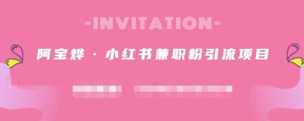 阿宝烨·小红书兼职粉引流项目，流量大，引流效果好【视频课程】网创吧-网创项目资源站-副业项目-创业项目-搞钱项目念念云网创