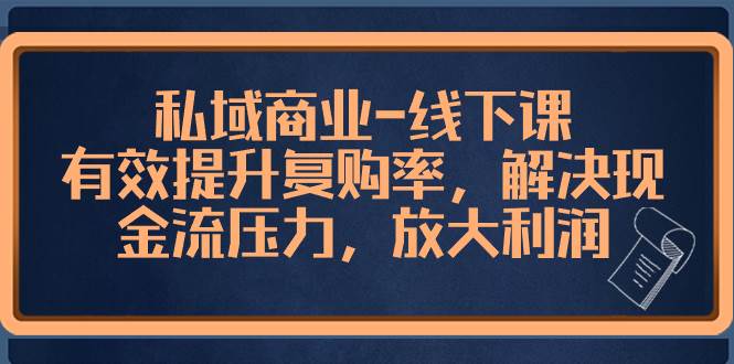 私域商业-线下课，有效提升复购率，解决现金流压力，放大利润网创吧-网创项目资源站-副业项目-创业项目-搞钱项目念念云网创
