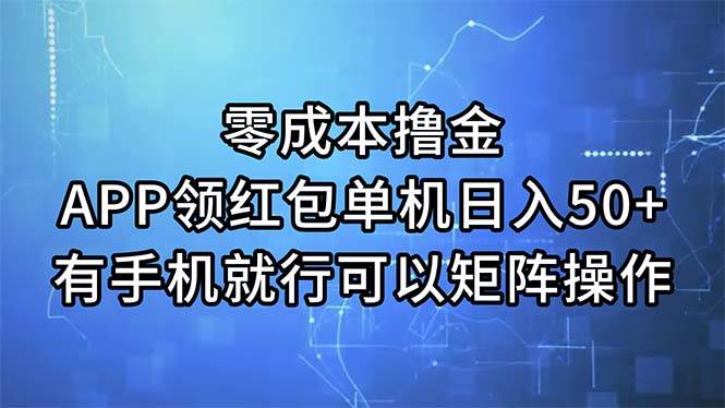 零成本撸金，APP领红包，单机日入50+，有手机就行，可以矩阵操作网创吧-网创项目资源站-副业项目-创业项目-搞钱项目念念云网创