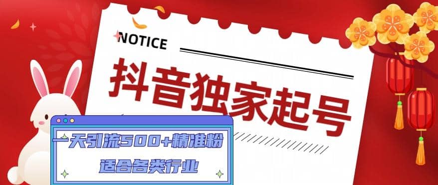 抖音独家起号，适合各类行业（9节视频课）网创吧-网创项目资源站-副业项目-创业项目-搞钱项目念念云网创