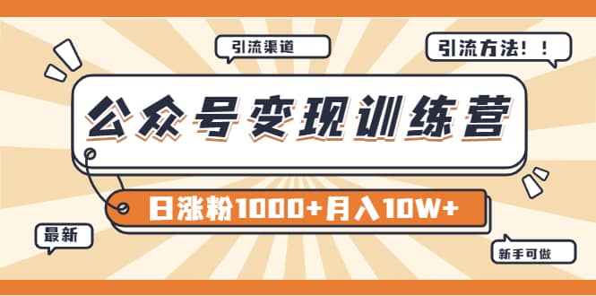 【某公众号变现营第二期】0成本日涨粉1000+让你月赚10W+（8月24号更新）网创吧-网创项目资源站-副业项目-创业项目-搞钱项目念念云网创