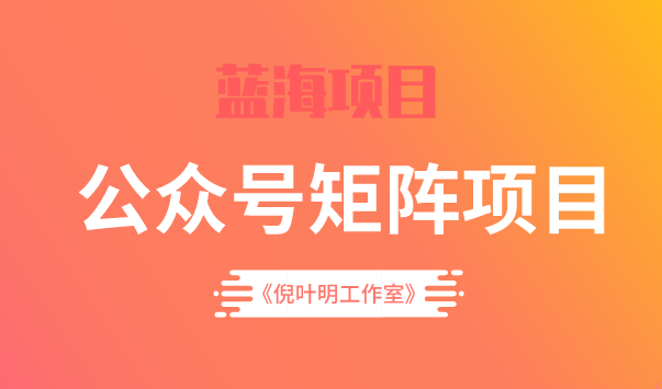 蓝海公众号矩阵项目训练营，0粉冷启动，公众号矩阵账号粉丝突破30w网创吧-网创项目资源站-副业项目-创业项目-搞钱项目念念云网创