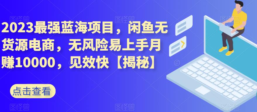 2023最强蓝海项目，闲鱼无货源电商，无风险易上手月赚10000，见效快【揭秘】网创吧-网创项目资源站-副业项目-创业项目-搞钱项目念念云网创