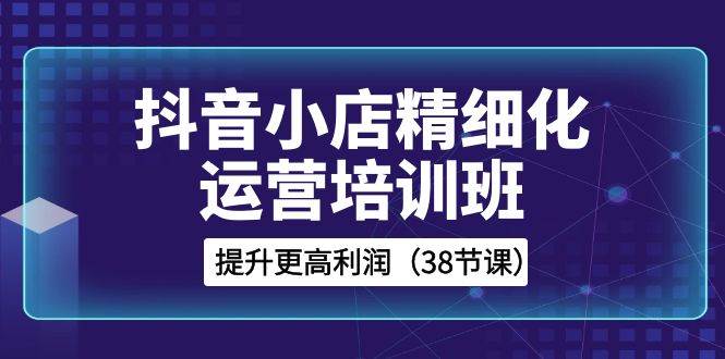 抖音小店-精细化运营培训班，提升更高利润（38节课）网创吧-网创项目资源站-副业项目-创业项目-搞钱项目念念云网创