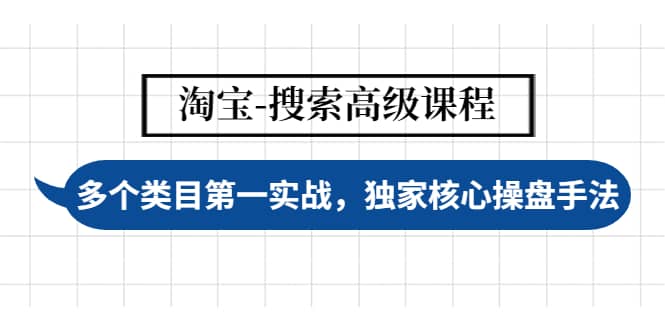 淘宝-搜索高级课程：多个类目第一实战，独家核心操盘手法网创吧-网创项目资源站-副业项目-创业项目-搞钱项目念念云网创
