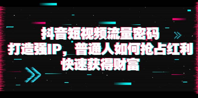 抖音短视频流量密码：打造强IP，普通人如何抢占红利，快速获得财富网创吧-网创项目资源站-副业项目-创业项目-搞钱项目念念云网创