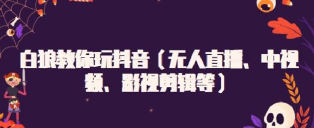 白狼教你玩抖音（无人直播、中视频、影视剪辑等）网创吧-网创项目资源站-副业项目-创业项目-搞钱项目念念云网创