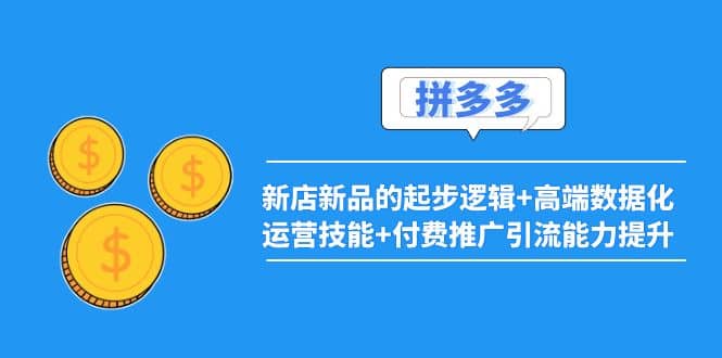 2022拼多多：新店新品的起步逻辑+高端数据化运营技能+付费推广引流能力提升网创吧-网创项目资源站-副业项目-创业项目-搞钱项目念念云网创