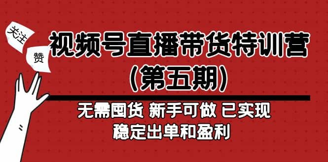 视频号直播带货特训营（第五期）无需囤货 新手可做 已实现稳定出单和盈利网创吧-网创项目资源站-副业项目-创业项目-搞钱项目念念云网创