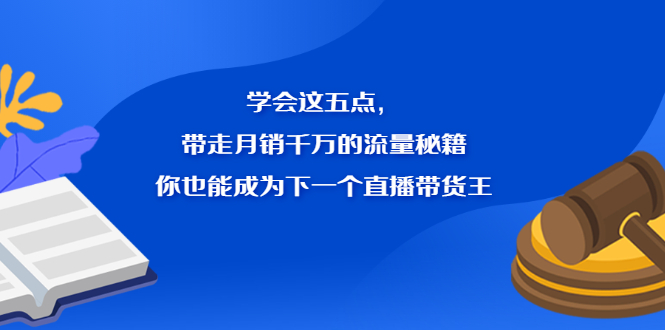 学会这五点，带走月销千万的流量秘籍，你也能成为下一个直播带货王网创吧-网创项目资源站-副业项目-创业项目-搞钱项目念念云网创