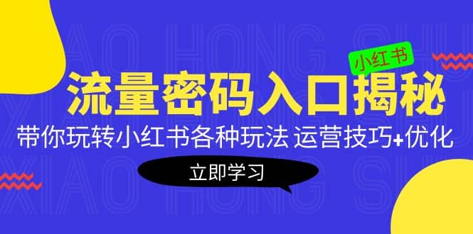 小红书流量密码入口揭秘：带你玩转小红书各种玩法 运营技巧+优化网创吧-网创项目资源站-副业项目-创业项目-搞钱项目念念云网创