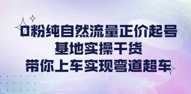 0粉纯自然流量正价起号基地实操干货，带你上车实现弯道超车网创吧-网创项目资源站-副业项目-创业项目-搞钱项目念念云网创