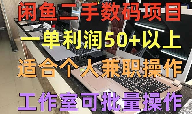 闲鱼二手数码项目，个人副业低保收入，工作室批量放大操作网创吧-网创项目资源站-副业项目-创业项目-搞钱项目念念云网创