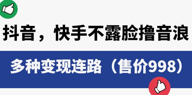 抖音，快手不露脸撸音浪项目，多种变现连路（售价998）网创吧-网创项目资源站-副业项目-创业项目-搞钱项目念念云网创