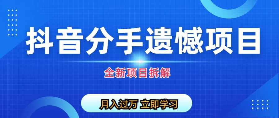 自媒体抖音分手遗憾项目私域项目拆解网创吧-网创项目资源站-副业项目-创业项目-搞钱项目念念云网创