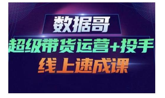 数据哥·超级带货运营+投手线上速成课，快速提升运营和熟悉学会投手技巧网创吧-网创项目资源站-副业项目-创业项目-搞钱项目念念云网创