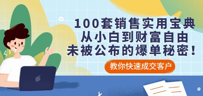 100套销售实用宝典：从小白到财富自由，未被公布的爆单秘密！网创吧-网创项目资源站-副业项目-创业项目-搞钱项目念念云网创