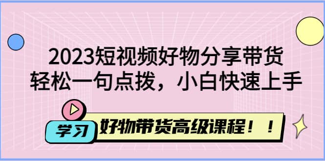 2023短视频好物分享带货，好物带货高级课程，轻松一句点拨，小白快速上手网创吧-网创项目资源站-副业项目-创业项目-搞钱项目念念云网创