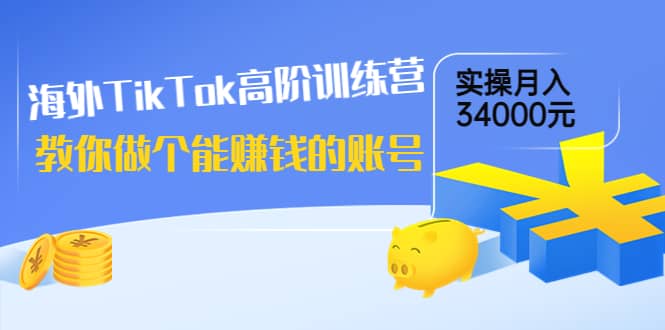 海外TikTok高阶训练营：教你做个能赚钱的账号，实操月入34000元！网创吧-网创项目资源站-副业项目-创业项目-搞钱项目念念云网创