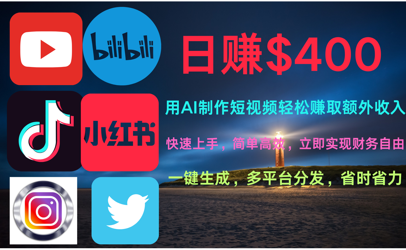 玩转全网视频平台，创造视频就能轻松赚取每天400美金网创吧-网创项目资源站-副业项目-创业项目-搞钱项目念念云网创