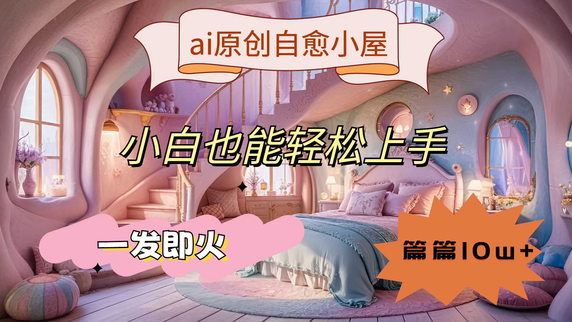 ai原创治愈小屋，小白也能轻松上手，一发即火，篇篇10w+网创吧-网创项目资源站-副业项目-创业项目-搞钱项目念念云网创
