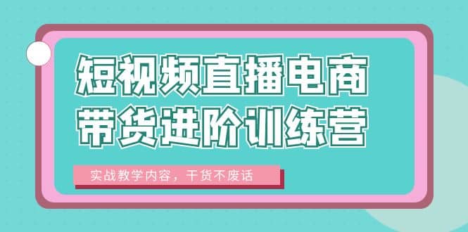 短视频直播电商带货进阶训练营：实战教学内容，干货不废话网创吧-网创项目资源站-副业项目-创业项目-搞钱项目念念云网创
