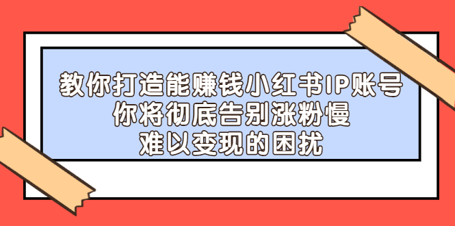 教你打造能赚钱小红书IP账号，了解透彻小红书的真正玩法网创吧-网创项目资源站-副业项目-创业项目-搞钱项目念念云网创