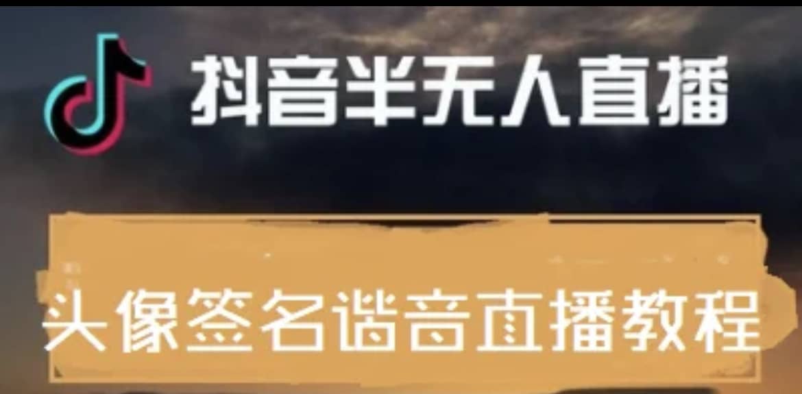 最近火爆的抖音头像签名设计半无人直播直播项目：直播教程+素材+直播话术网创吧-网创项目资源站-副业项目-创业项目-搞钱项目念念云网创