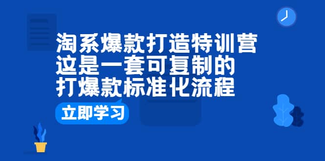 淘系爆款打造特训营：这是一套可复制的打爆款标准化流程网创吧-网创项目资源站-副业项目-创业项目-搞钱项目念念云网创