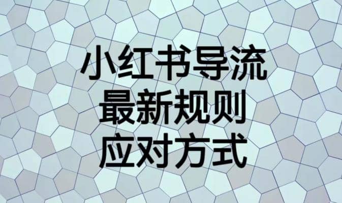 小红书导流最新规则应对方式【揭秘】网创吧-网创项目资源站-副业项目-创业项目-搞钱项目念念云网创