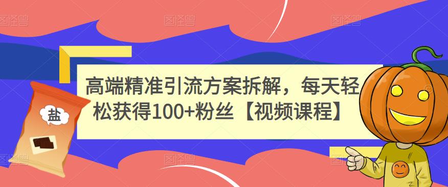 高端精准引流方案拆解，每天轻松获得100+粉丝【视频课程】网创吧-网创项目资源站-副业项目-创业项目-搞钱项目念念云网创