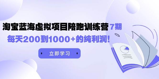 黄岛主《淘宝蓝海虚拟项目陪跑训练营7期》每天200到1000+的纯利润网创吧-网创项目资源站-副业项目-创业项目-搞钱项目念念云网创