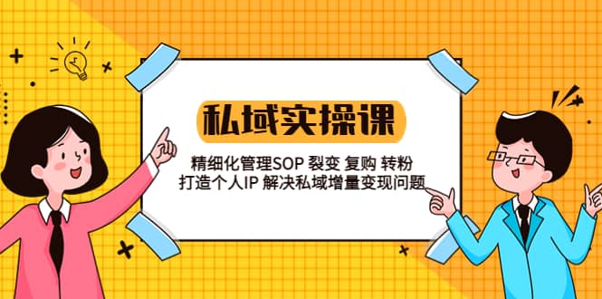 私域实战课程：精细化管理SOP 裂变 复购 转粉 打造个人IP 私域增量变现问题网创吧-网创项目资源站-副业项目-创业项目-搞钱项目念念云网创