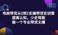 电商带货从0到1实操带货实训营:提高认知,少走弯路,做一个专业带货主播网创吧-网创项目资源站-副业项目-创业项目-搞钱项目念念云网创