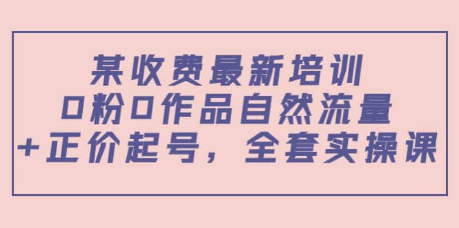 某收费最新培训：0粉0作品自然流量+正价起号，全套实操课网创吧-网创项目资源站-副业项目-创业项目-搞钱项目念念云网创