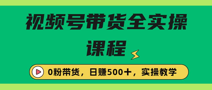 收费1980的视频号带货保姆级全实操教程，0粉带货网创吧-网创项目资源站-副业项目-创业项目-搞钱项目念念云网创